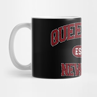 Queens NY Arch Distress Basic Retro Print Mug